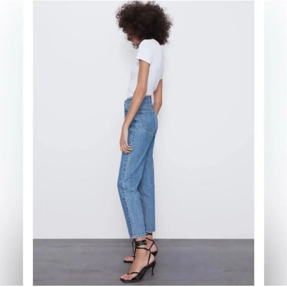 Zara Comfort Mom Fit High-Rise Ankle Length Denim Jeans Women’s 10